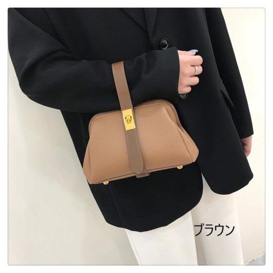 【アンクライン/美品】ショルダーバッグ【2way/ブラウン/ゴールド金具/クロス