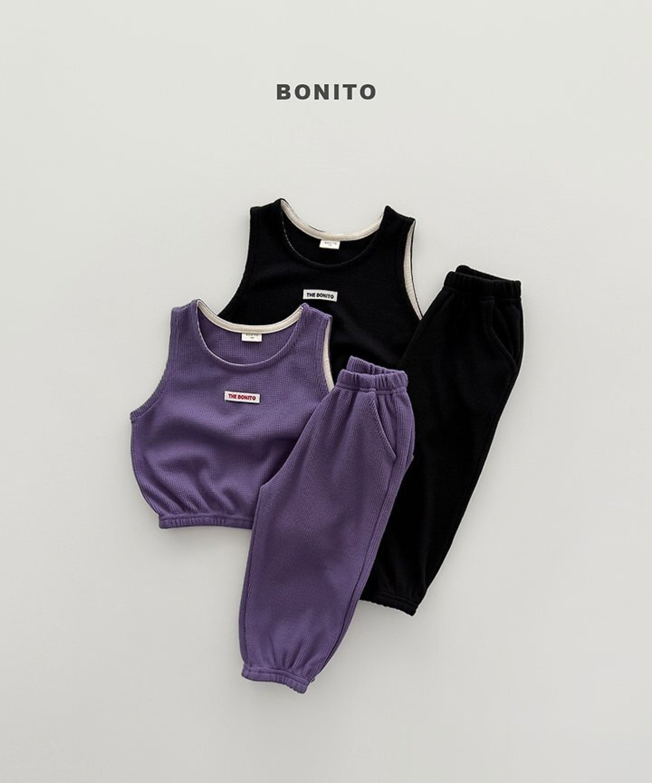 【取寄/韓国直送】BONITO 26/AT ミニワッフルチョッキセット｜夏服｜韓国子供服