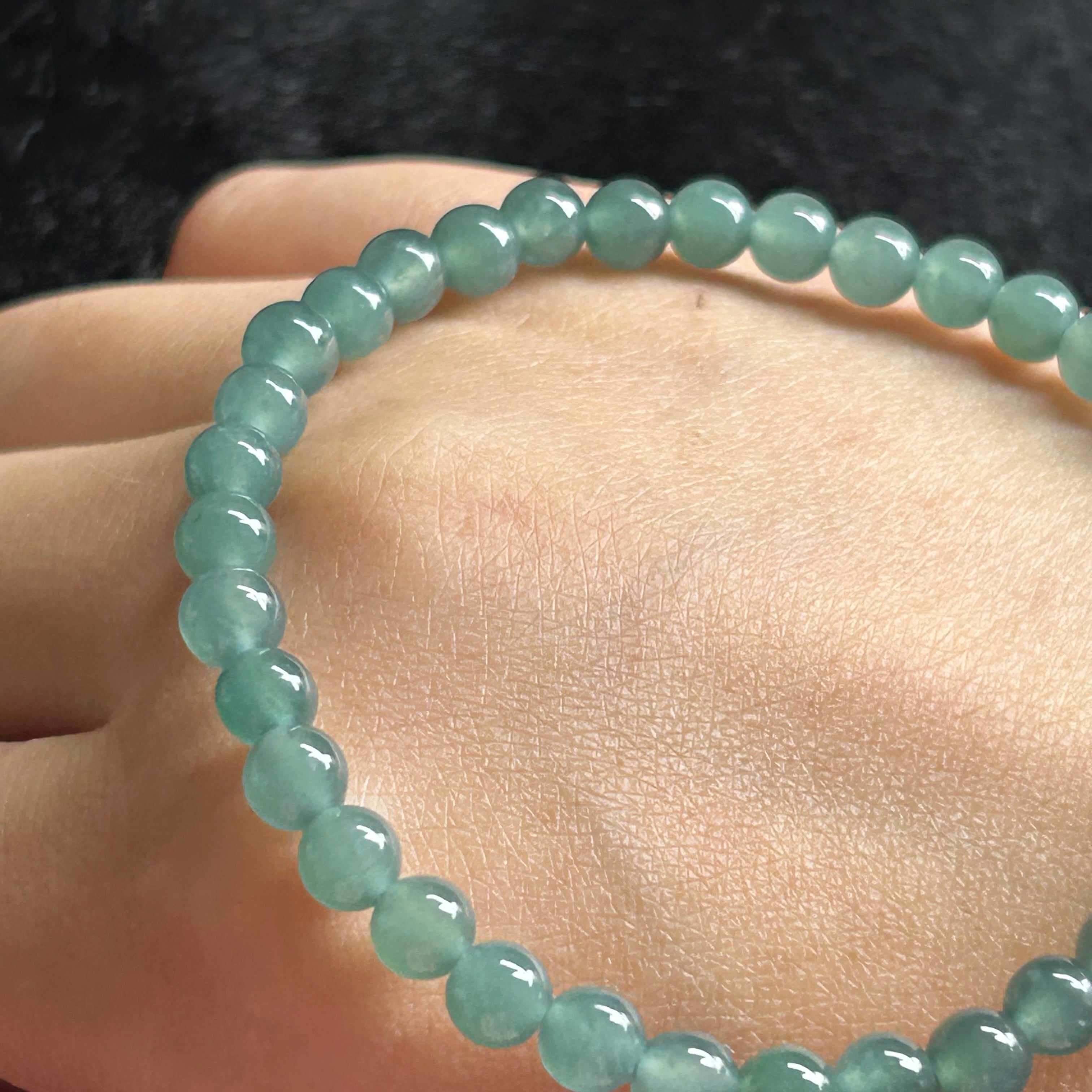 本翡翠ブレスレット グァテマラ産 氷種ヒスイ 天然石 パワーストーン