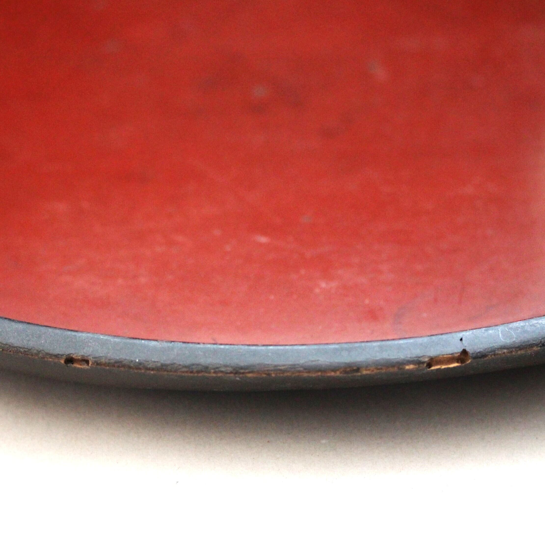 赤と黒】赤黒漆丸盆 d39.6cm Red and Black Lacquered Wooden Round