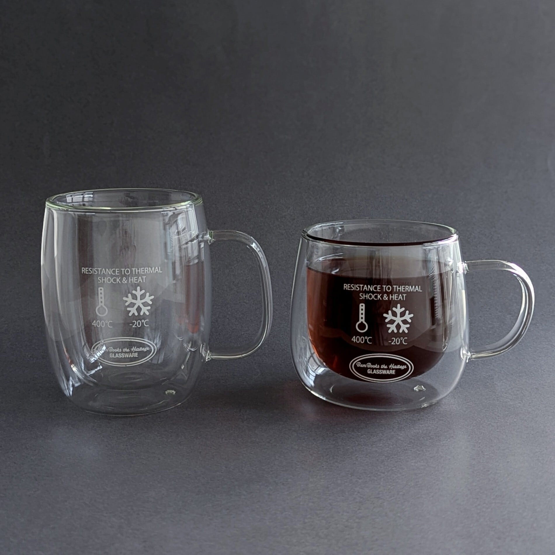 DOUBLE WALL MUG 400ml 耐熱ガラスマグLサイズ | BamBooks the Heritage