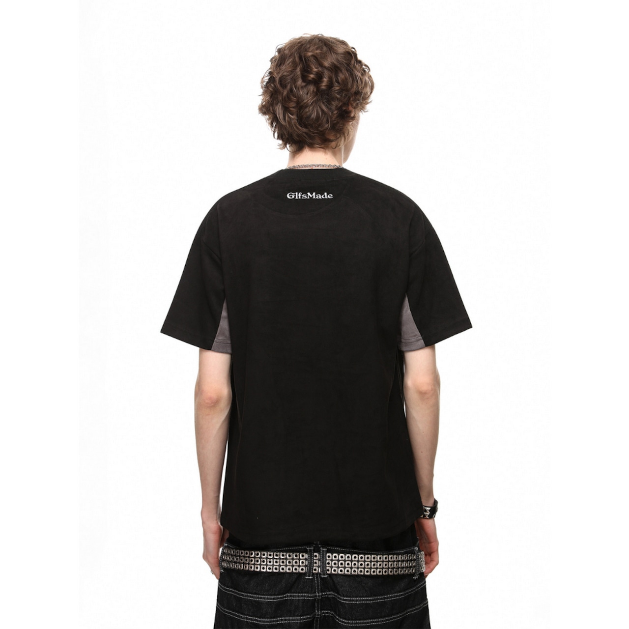 VINTAGE ストリート 刺繍スエード Tシャツ T2172