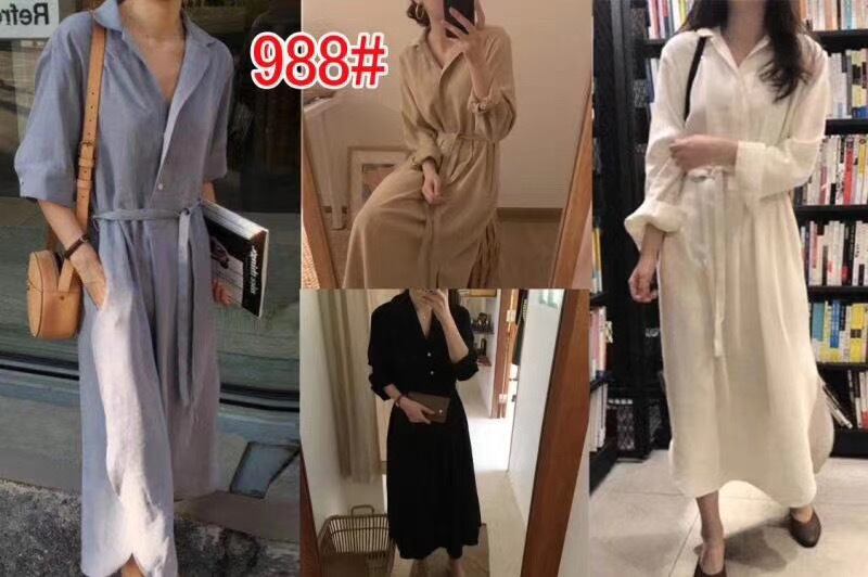 オープンカラーワンピース