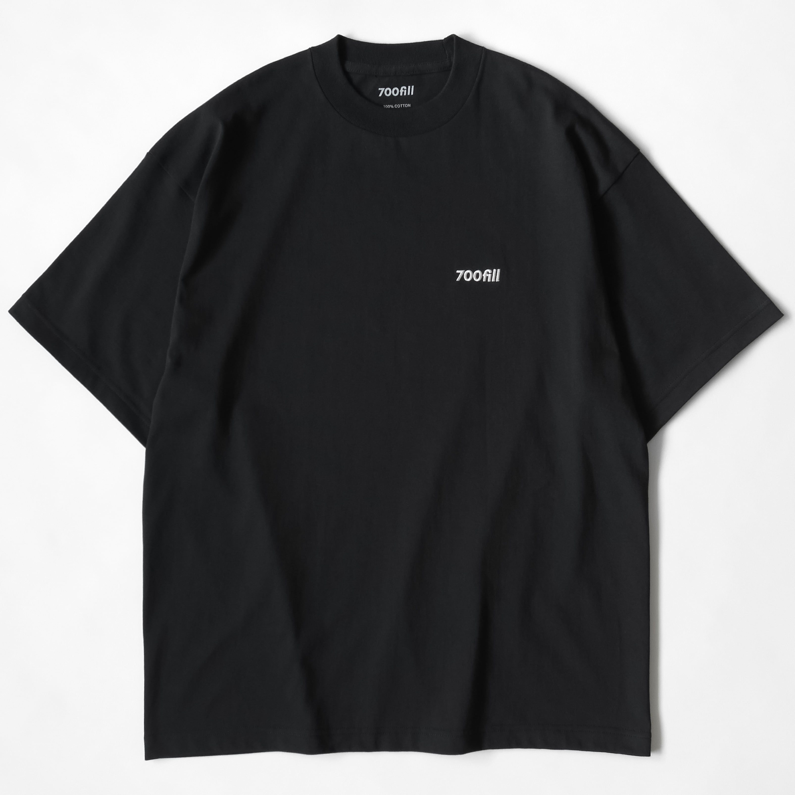 700FILL Embroidered Small Payment Logo Short Sleeve Tee - Black