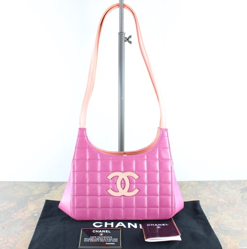 .CHANEL COCO MARC CHOCO BAR GAMAGUCHI SHOULDER BAG MADE IN FRANCE/シャネルココマークチョコバーがま口ショルダーバッグ 2000000053516