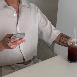 ルーズシンプルモダンシャツ（別売りでセットアップのパンツあり）　0600