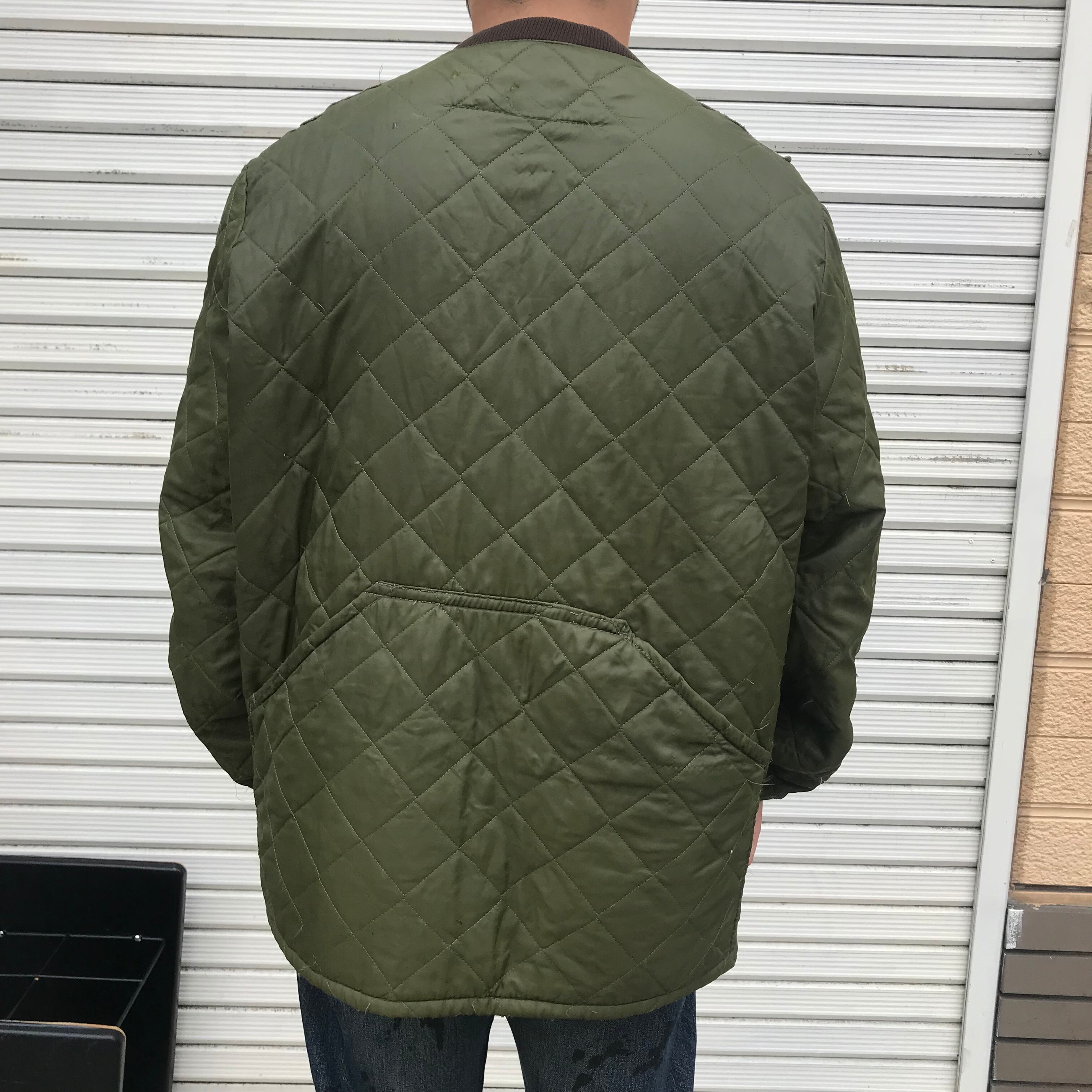 希少 80s 英国製 Barbour バブアー 2ワラント キルティング 