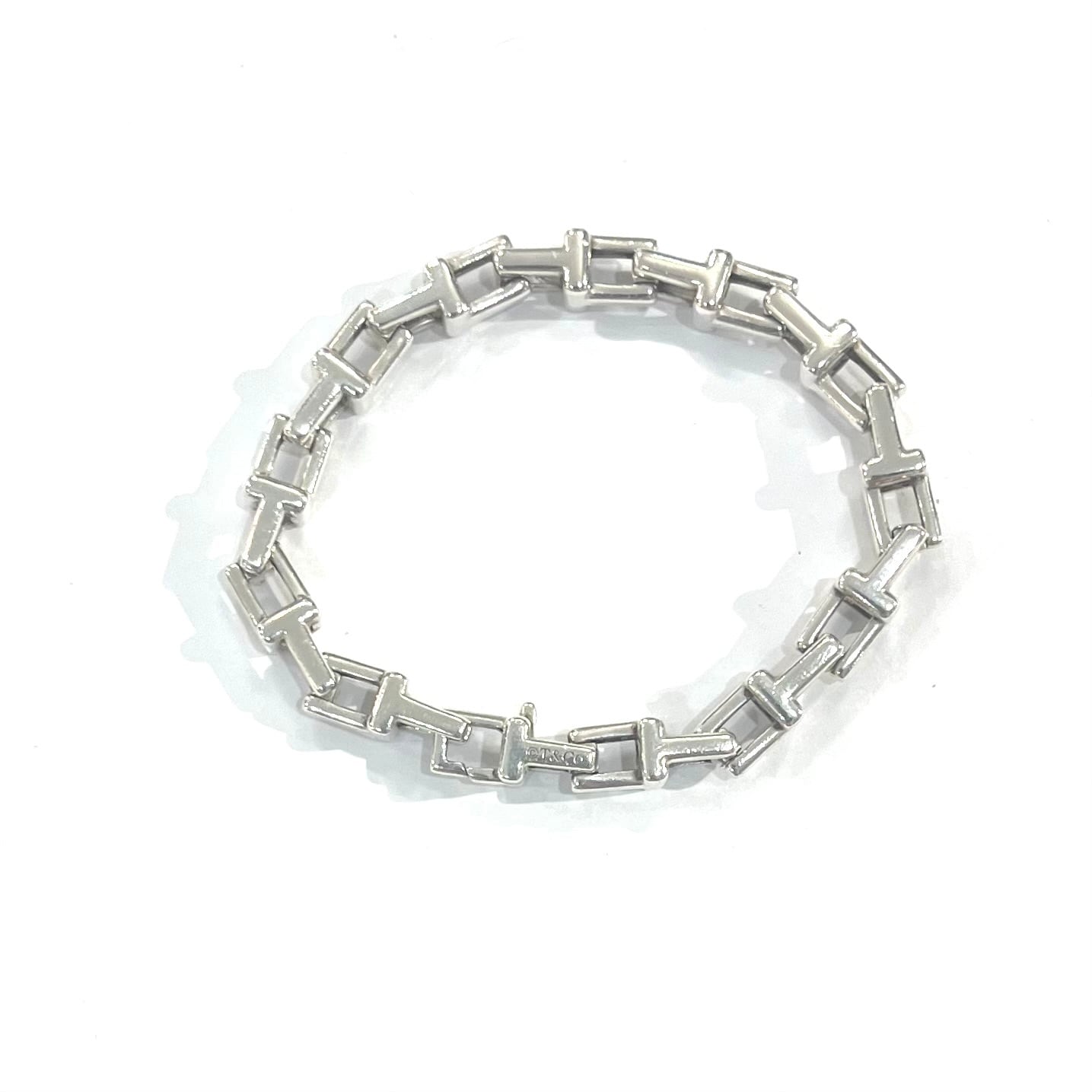 激レア【TIFFANY&CO. 】2573 ボリューム 重厚感Tモチーフ リンク