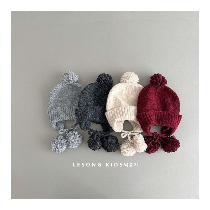 6color ポンポンニットボンネット