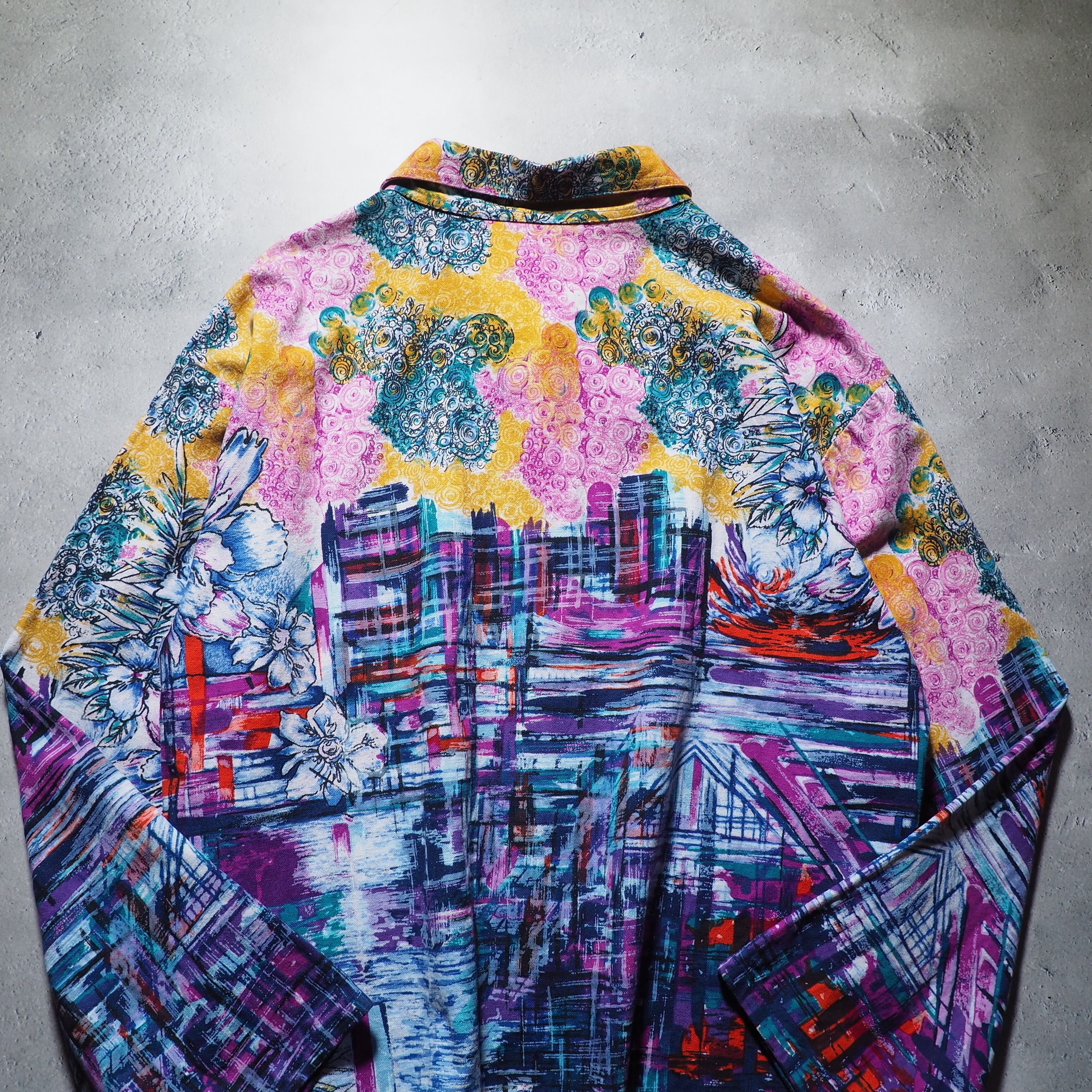 Beautiful Botanical Flower hand painted vintage loose jacket