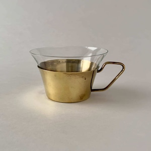 Vintage Glass Cup with Brass Sleeve｜真鍮カバー付き ヴィンテージ ガラス ティーカップ