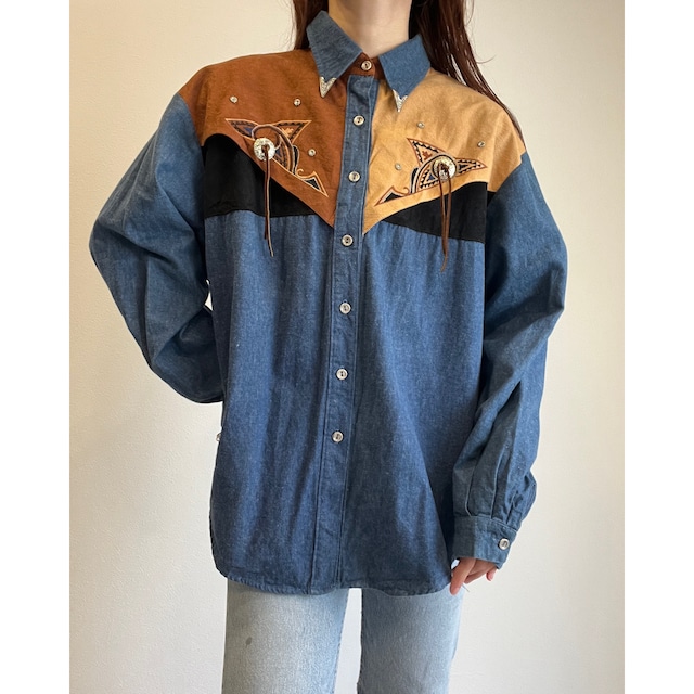 90s US WESTERN DENIM SHIRT