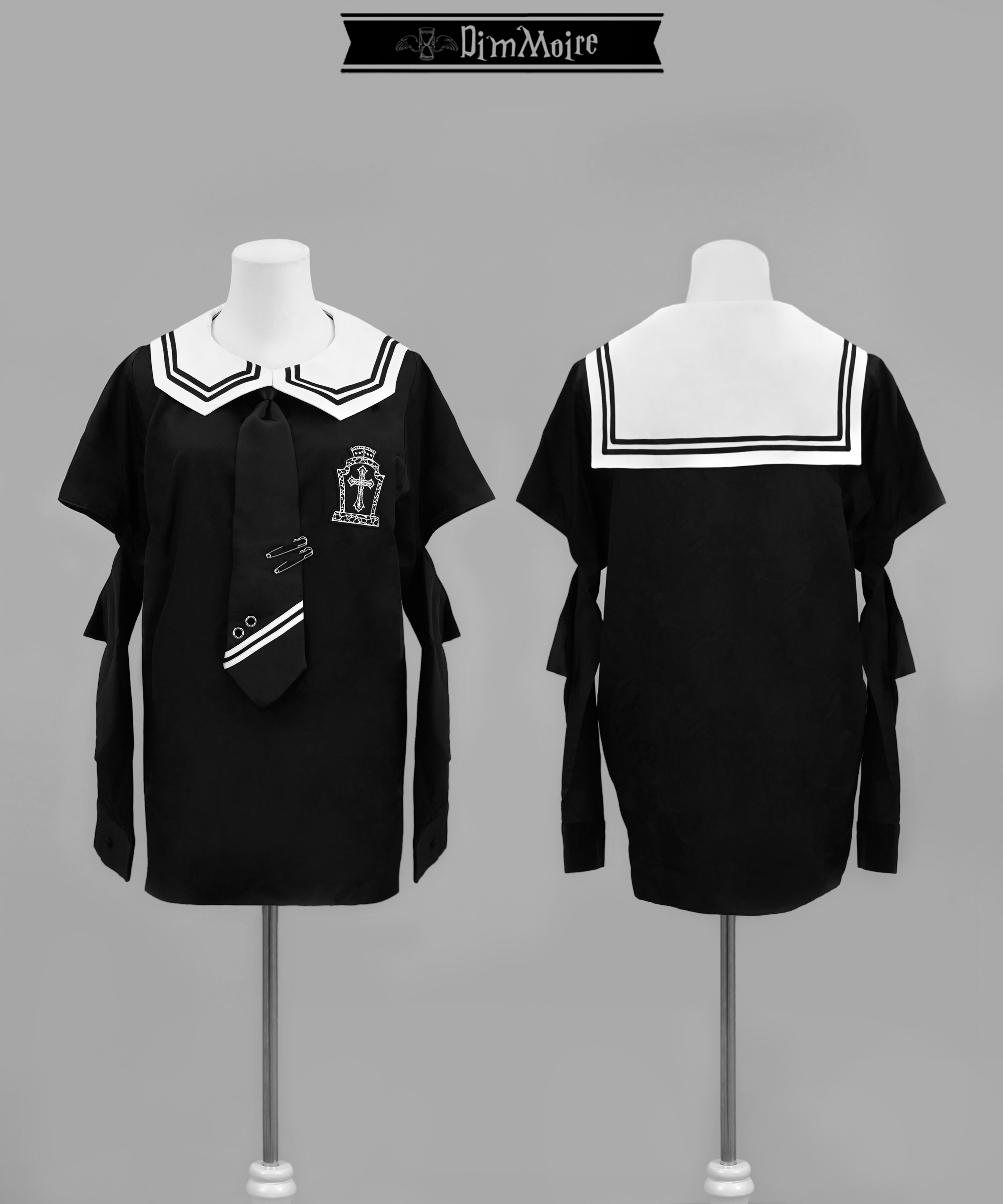 セット REFLEM×DimMoire 水臭く ロゴ刺繍セーラー セットアップ 