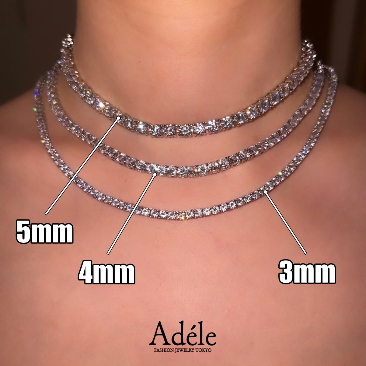 【Bérénice 3mm】ネックレス necklace 3mm 41cm 46cm 16inc