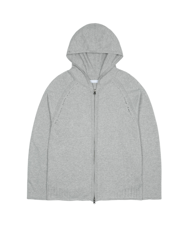 [SAN SAN GEAR] KNIT ZIP-UP HOODIE [MELANGE GREY] 正規品 韓国ブランド 韓国通販 韓国代行 韓国ファッション sansan san san sansangear サンサンギア