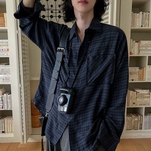 レトロダークチェック柄シャツ　1267