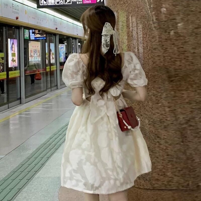 ホルタースリーブドレス レディースサマースカート リボン 夏物 スクウェア 試着室86662174080