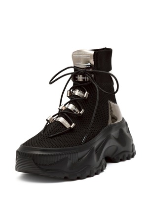 メゾンマヴェリックプレゼンツ　Mesh-knit High-Top Chunky Boots