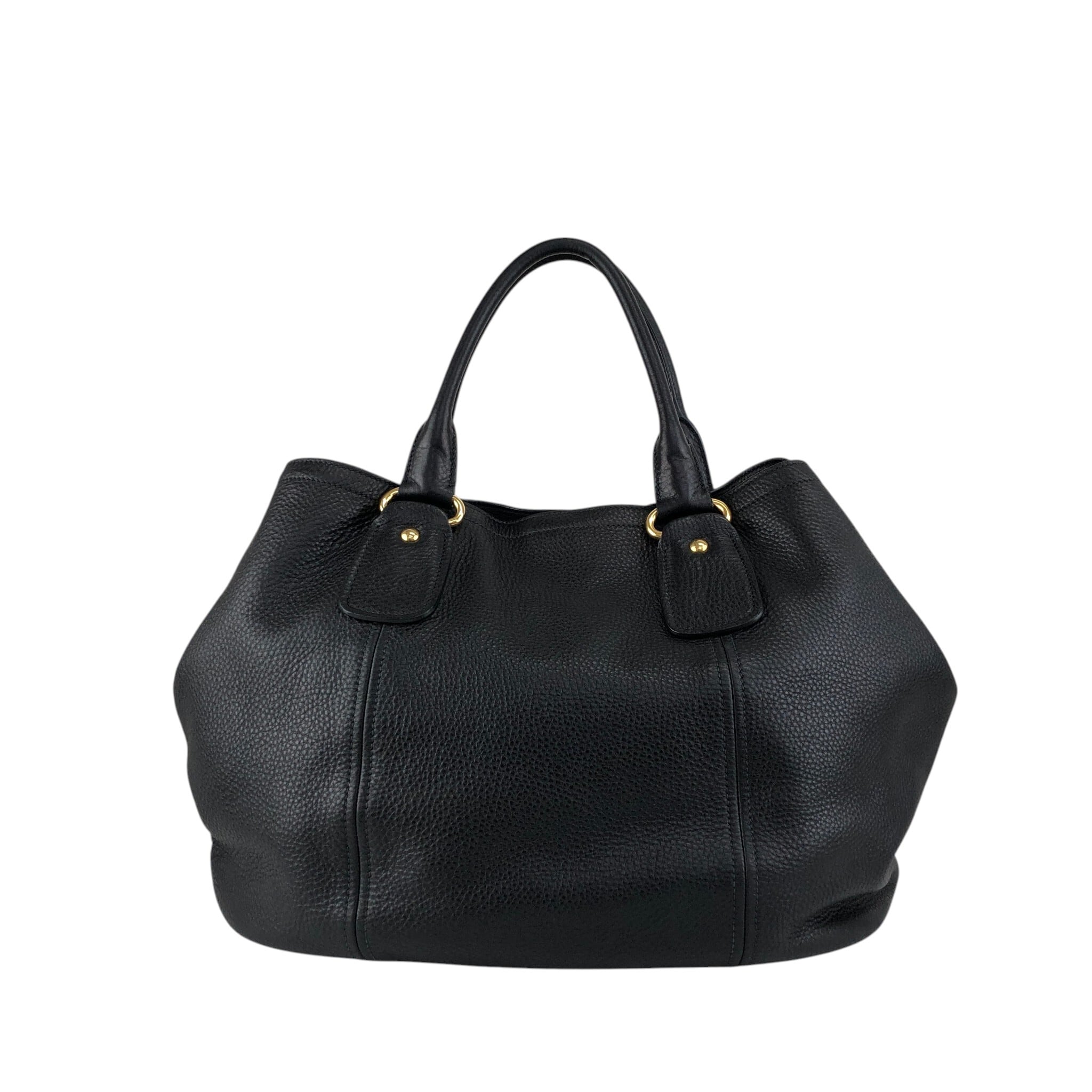 PRADA プラダ ショルダーバッグ ブラック ロゴ レザー 2way vintage