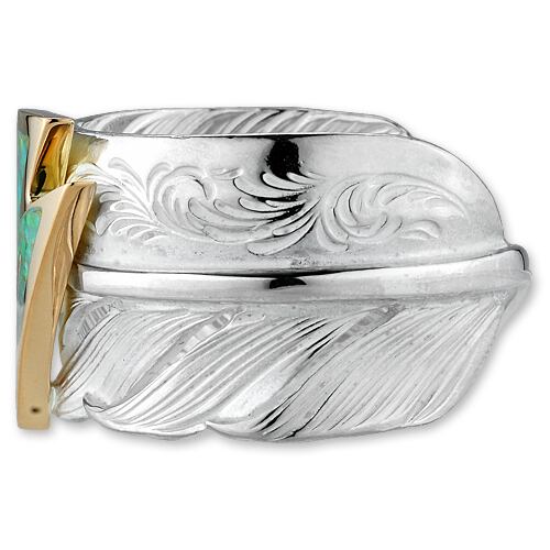 鷲見太郎 Ring リング】Lアラベスクフライトフェザー01 w/K18ビッグ