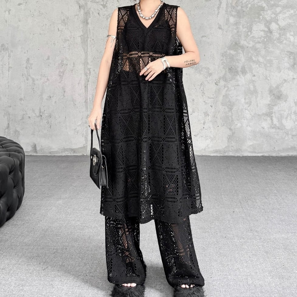 sheer mesh long set up / l0630