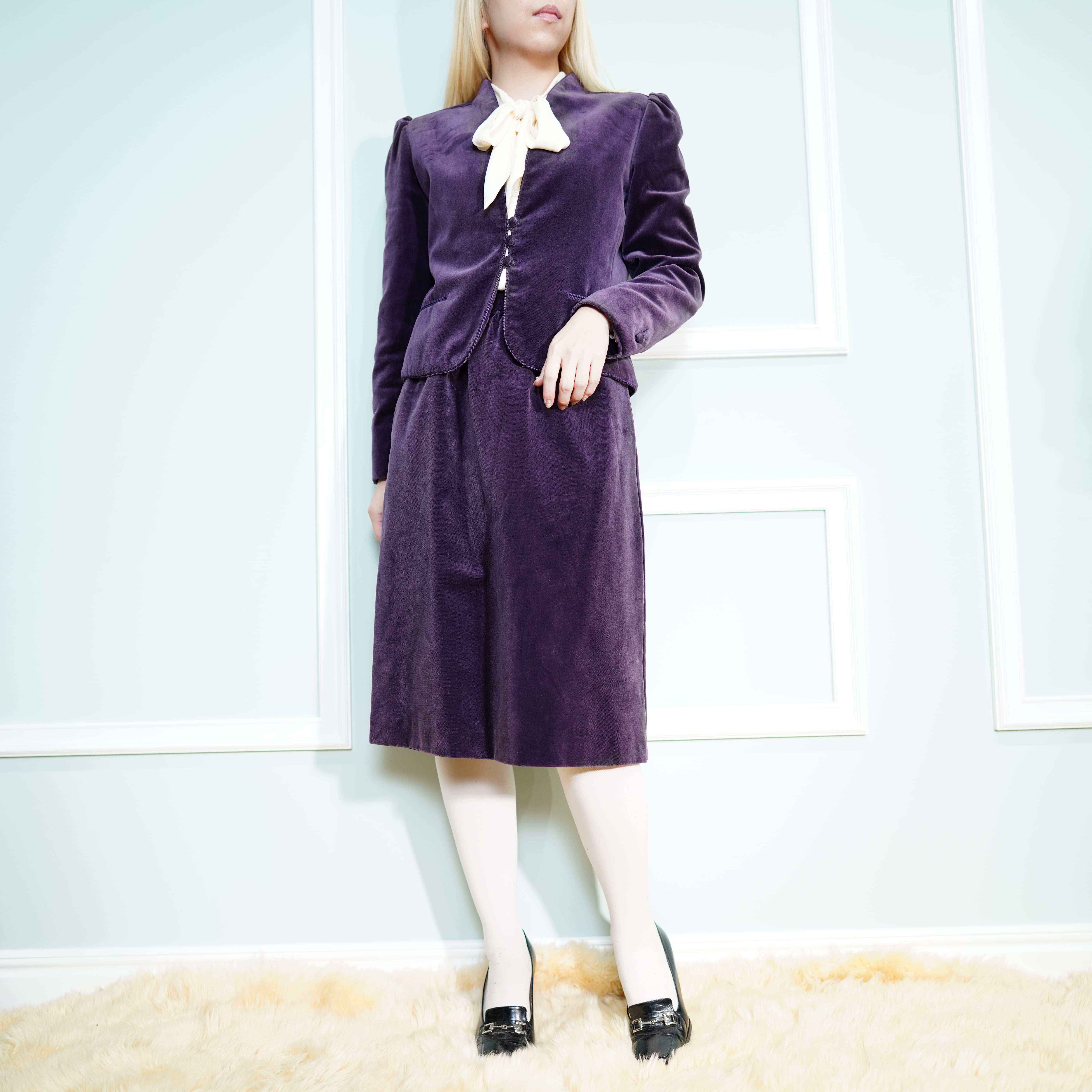 USA VINTAGE VELOUR DESIGN SET UP SUIT MADE IN USA/アメリカ古着 ...