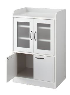 3色から選べる】【完成品】 キッチン収納 ミニ食器棚YB-B 高さ90cm