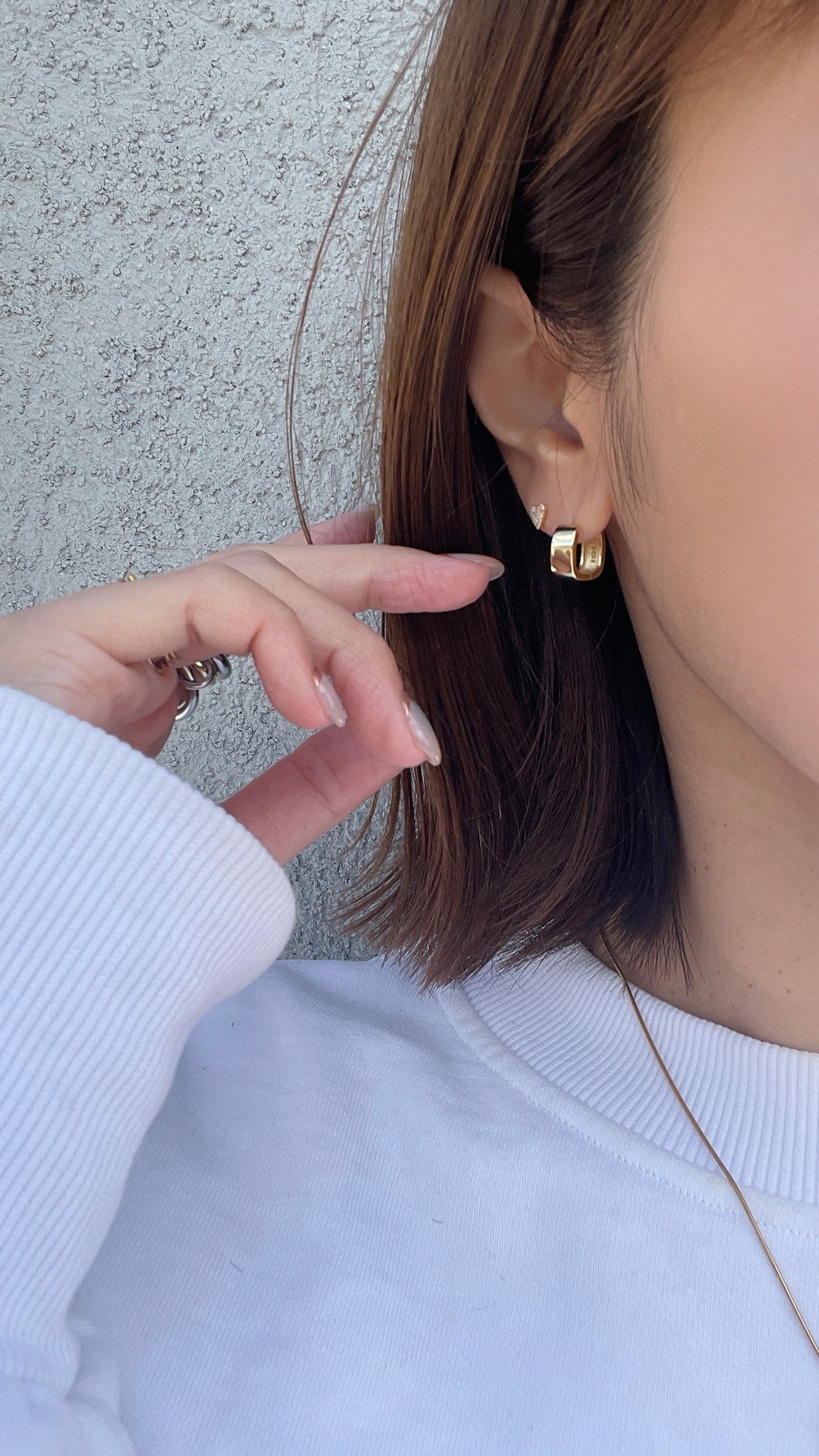 ジルコンスタッドハートピアス