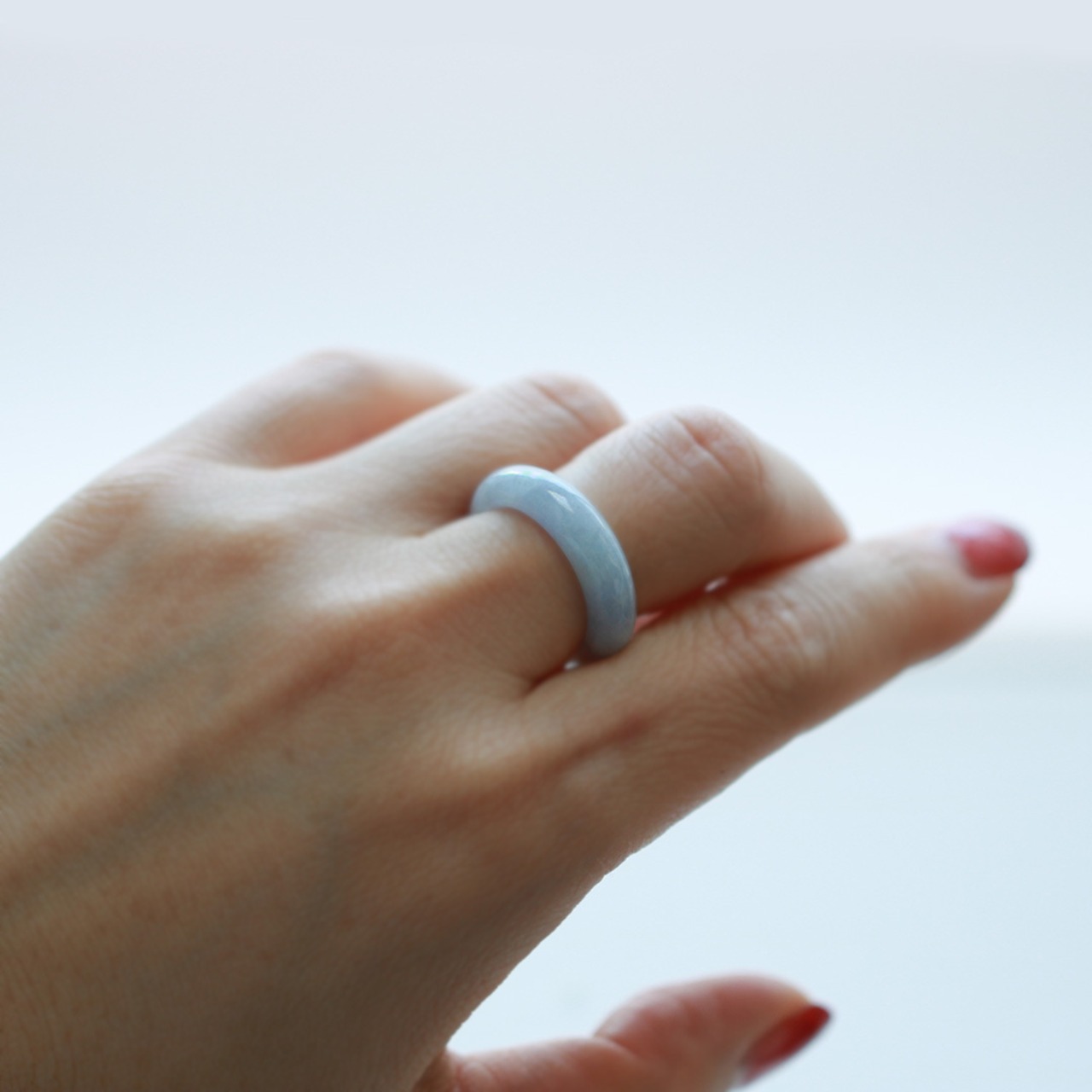 【11.5号】 レアカラー！ lavende 翡翠くり抜き甲丸リング A貨翡翠 jd_rg2490