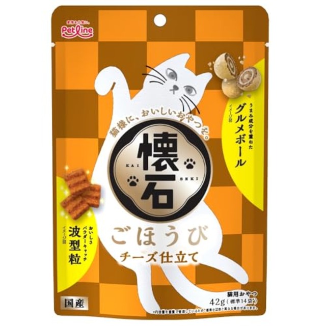 ペットライン 懐石 ごほうび チーズ仕立て【猫用おやつ/スナック/トリーツ/ドライ/国産/小分け】42g