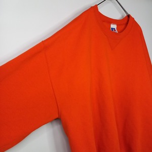 90s　メキシコ製　ラッセル　スウェット　トレーナー　無地　オレンジ　XXL