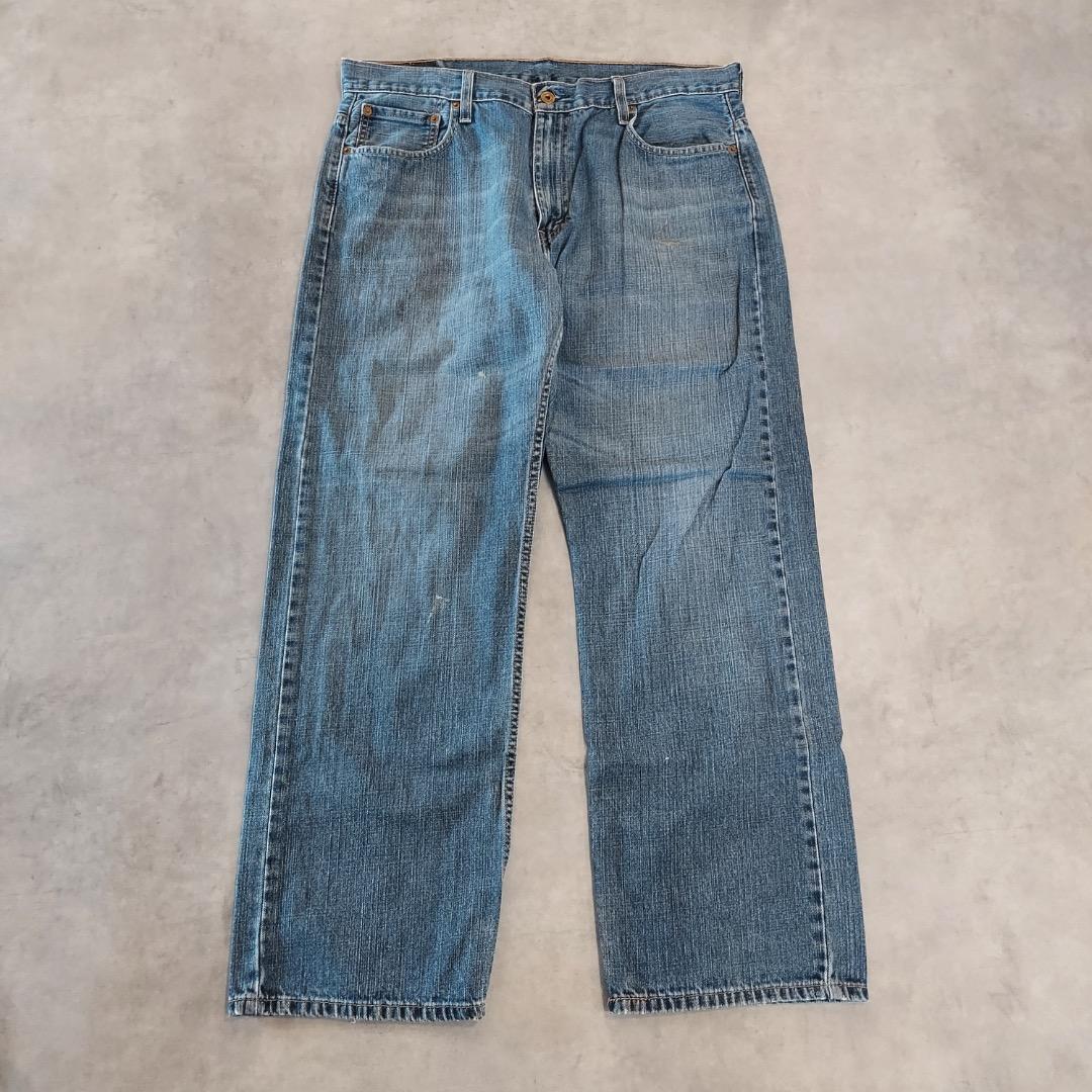 リーバイス569 Levis W36 ワイド バギー 青 古着 ヒゲ 22146