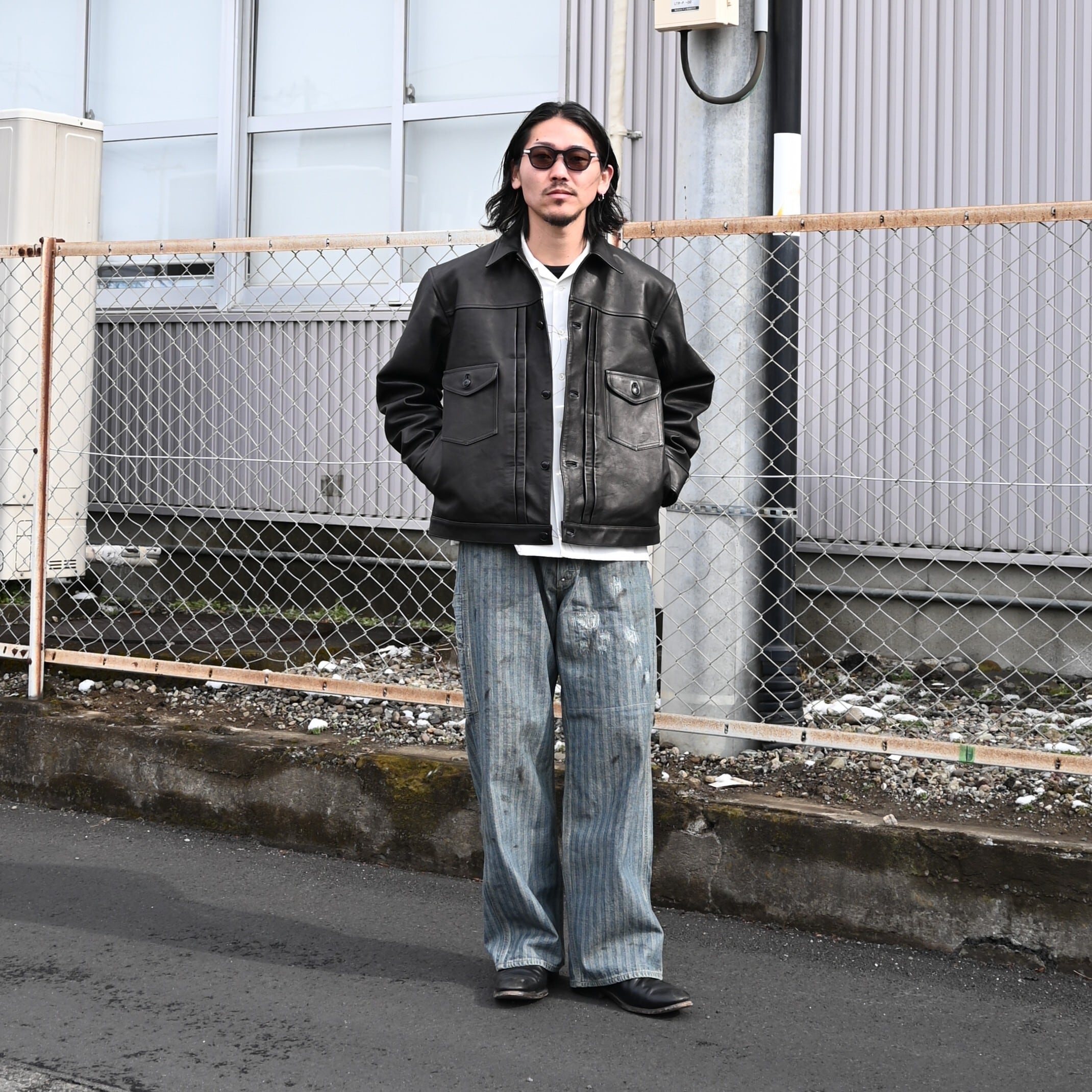 OLDJOEホースレザージージャン ジャケット40L新品 ブラックオールドジョー OLD JOE (オールドジョー)】 レザージャケット│WACKO MARIA