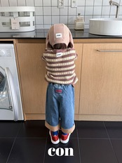 韓国子供服 / 26Autumn / CON / ウォッシュロールアップデニムパンツ / キッズ / 秋服 *1~4*