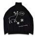 ”Be happy ”HAND EMBROIDERY KNIT　-BLACK-