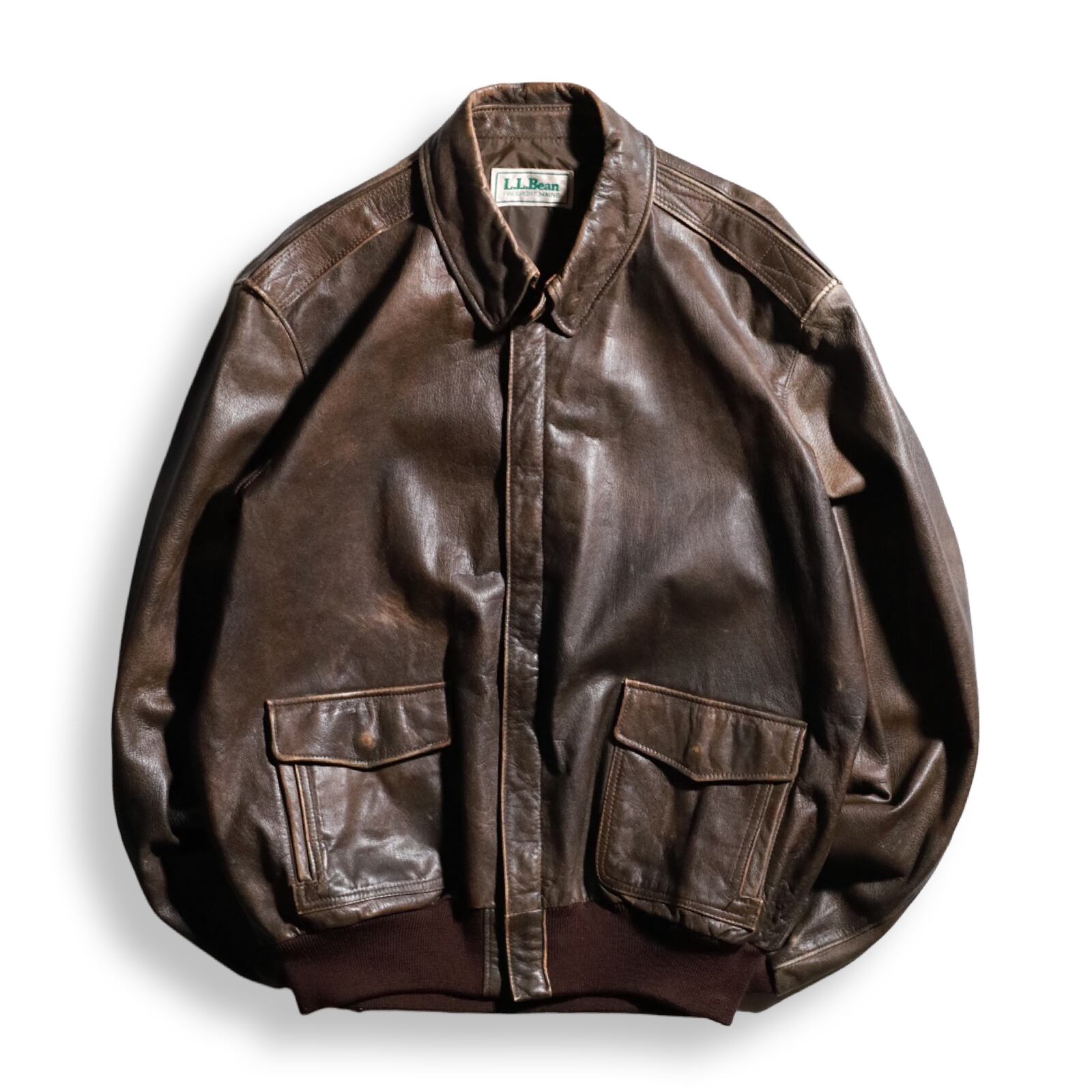 エルエルビーン USA製 A-2 LLBean A used LLBean A-2 ブラウンレザー 