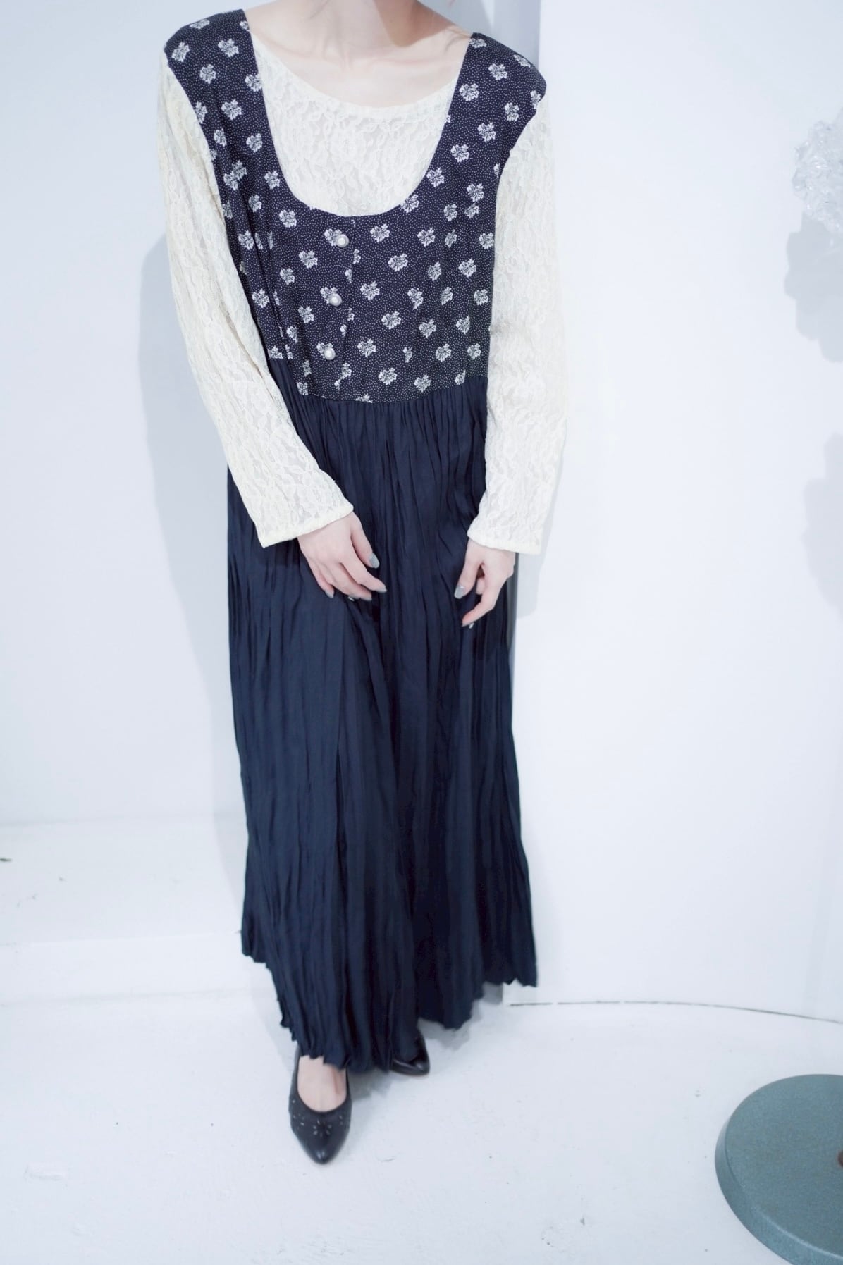 lace flower layered dress