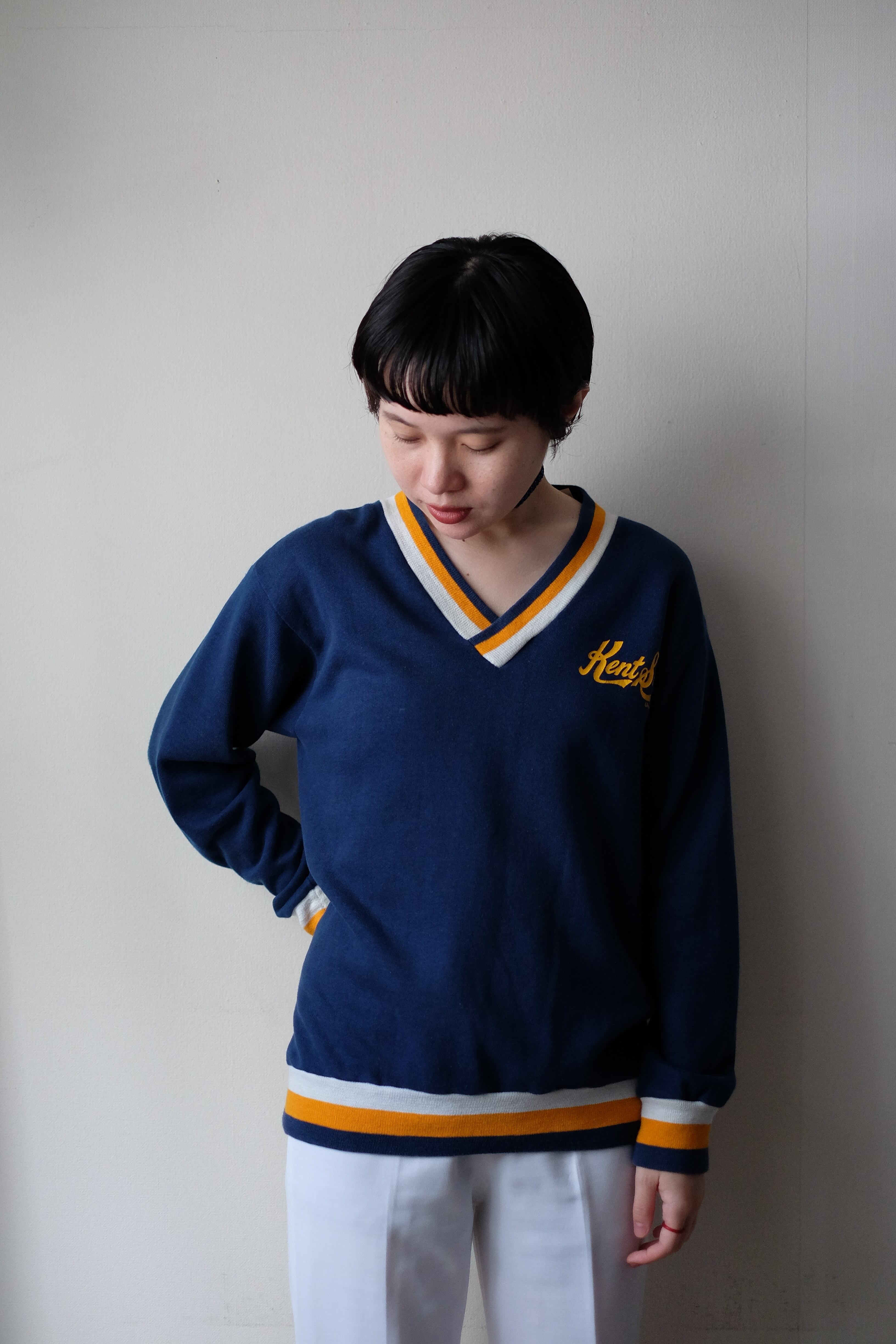 COMOLI(コモリ)18G長袖ニットポロ fade navy (X01-06023） | Pay ID