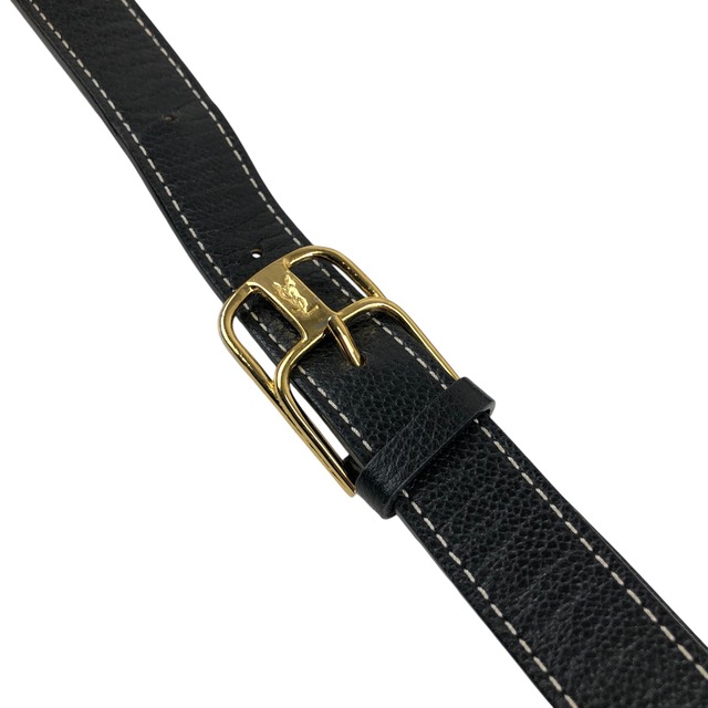 Yves Saint Laurent イヴ・サンローラン ショルダーバッグ ブラック YSLロゴ レザー vintage ヴィンテージ オールド wvtdki