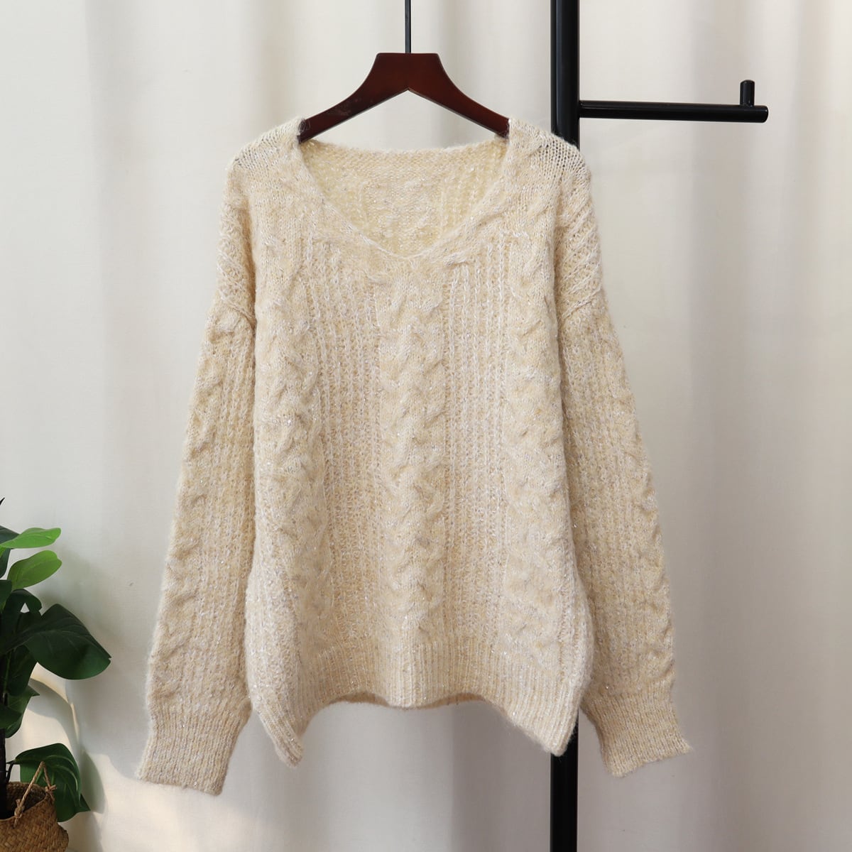 【tops】スパンコールニットセーター M29332