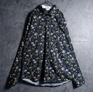 Black Many Flower Motif Design Shirt