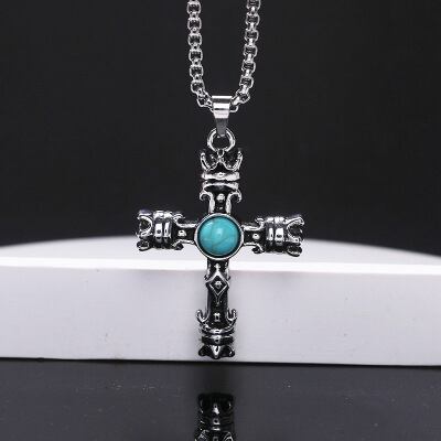 ターコイズクロスネックレス