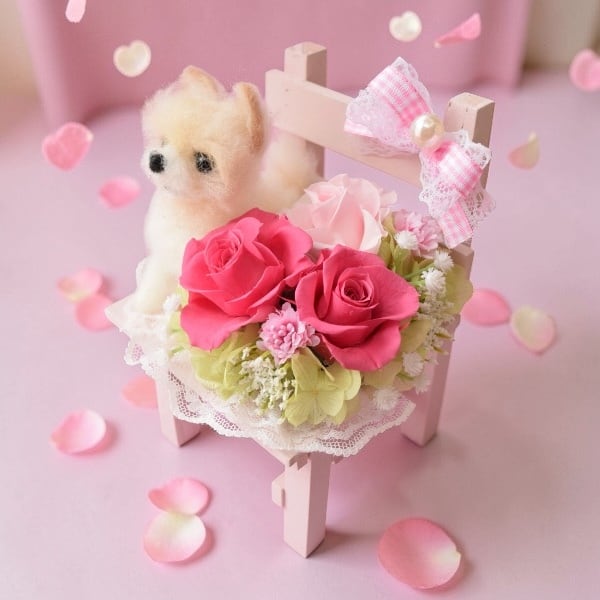 人気】あの子と暮らすペットフラワー｜羊毛フェルト＋プリザーブド