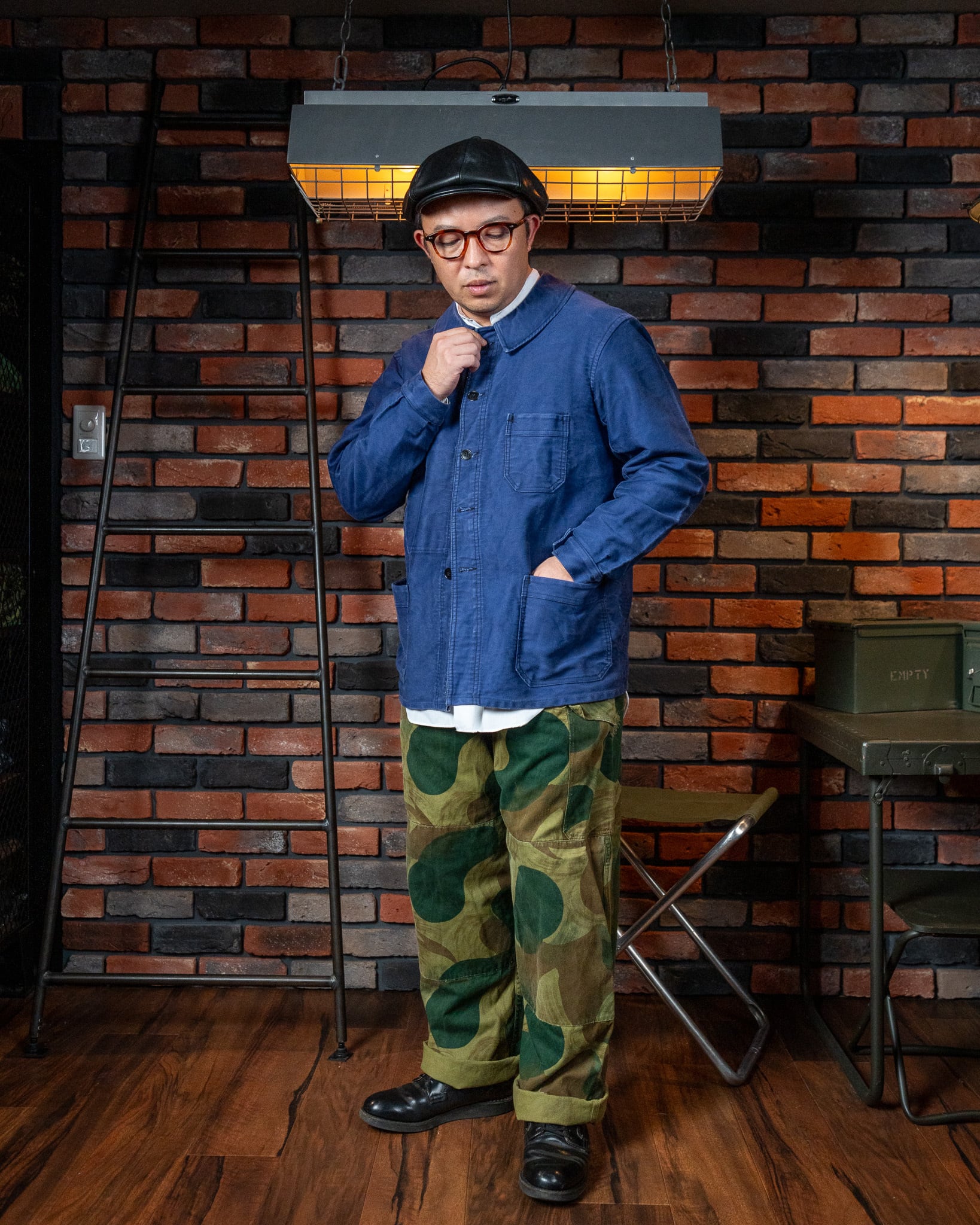 USED】50's Belgian Army Brushstroke Camouflage Trousers 実物