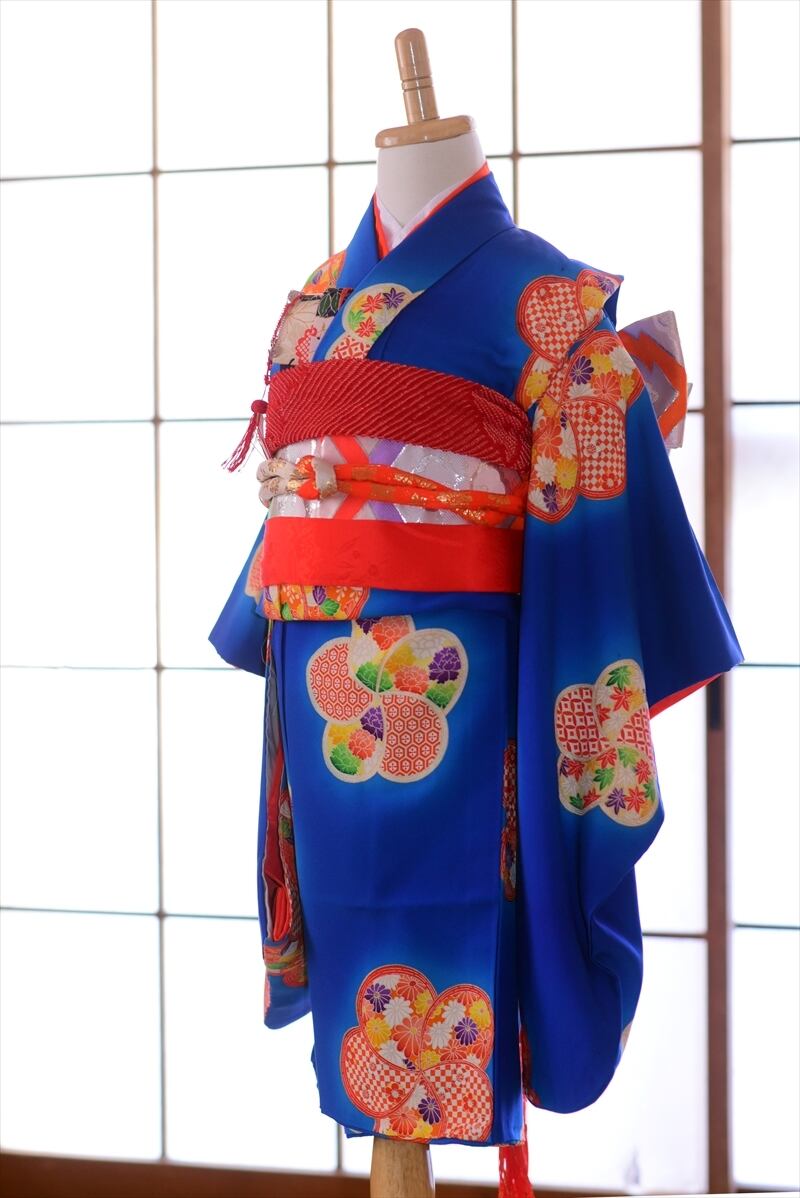SALE】7歳_藍紫アンティーク着物／帯セット・子供着物・七五三 | 着物