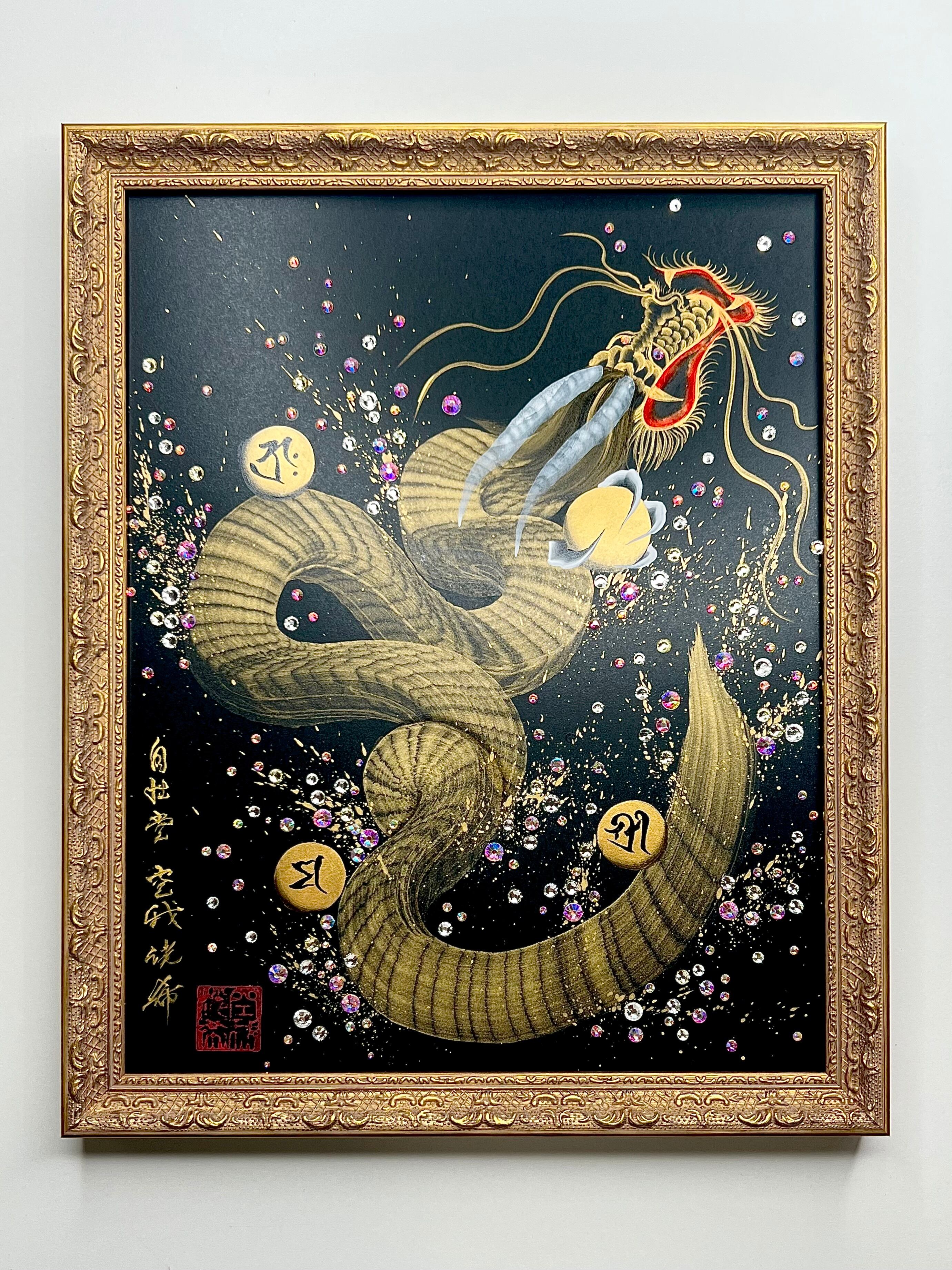 縦長35 × 70cm【昇龍・金】金運・開運アート | 博多自性堂｜Hakata Jishodo