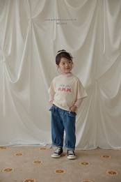 韓国子供服 / 26Autumn / 〖取寄〗Melikey / フリル切替デニムパンツ / 女子服 *XS~JM*