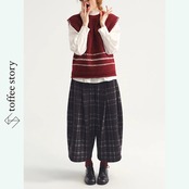 【2color】ほのあかり揺れる、冬のコクーンパンツ《P0328》