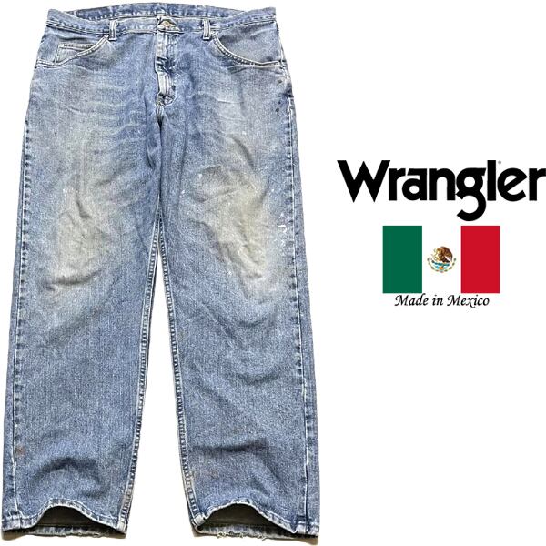 1点物◇メキシコ製ラングラーWペンキ雰囲気系ジーンズ古着メンズ 1点物◇メキシコ製ラングラーWペンキ雰囲気系ジーンズ古着メンズ