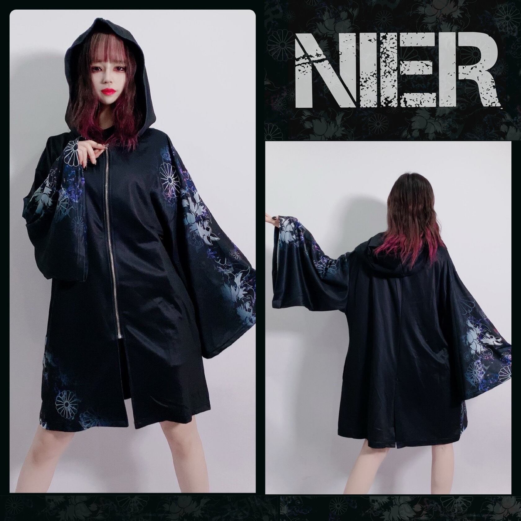 WIDE SLEEVE ZIP OUTER【和柄九尾】 | NIER CLOTHING powered by BASE